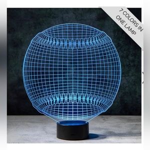 lampeez 3d lamp - baseball - 7 colors